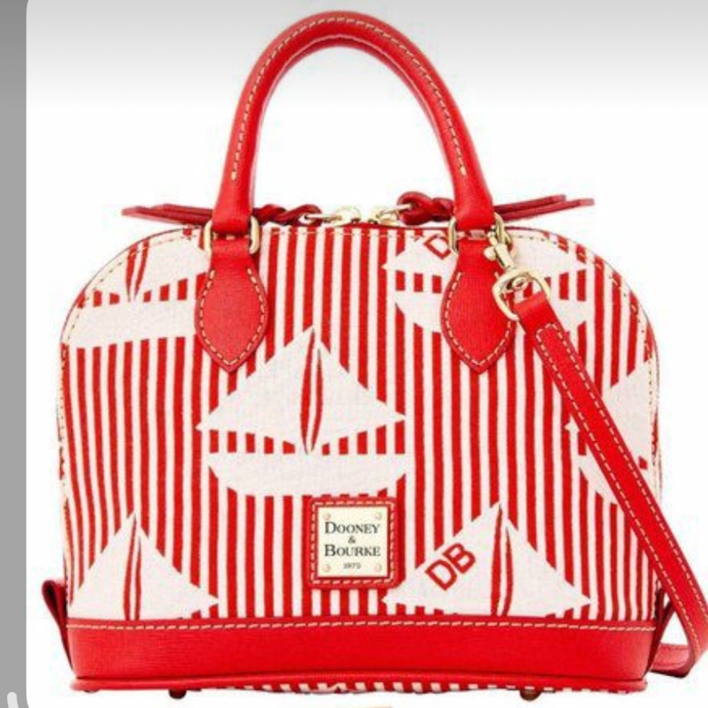 EUC—Dooney & Bourke Red and White Sailboat Shoulder Bag - Picture 6 of 7